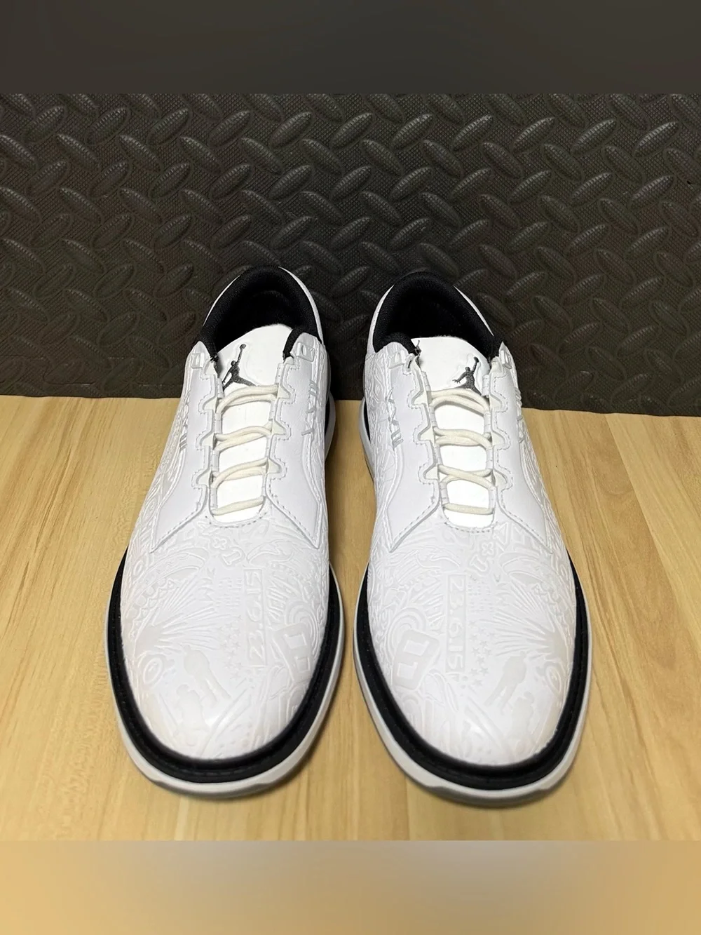 Nike Air Jordan ADG 5 Golf Shoes White Black Platinum FQ6642-102 Mens Size 8